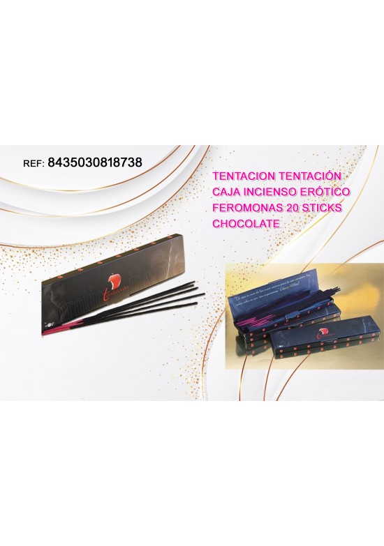 TENTACION Caja Incieso Erotico Feromonas 20 Sticks Chocolate